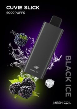 HQD Vape For Sale | HQD CUVIE SLICK 6000 drag glatt svart is 86LXD39