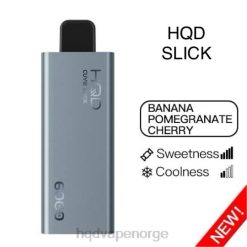 HQD Vape Oslo | HQD CUVIE SLICK 6000 drag glatt banan granateple kirsebær 86LXD22