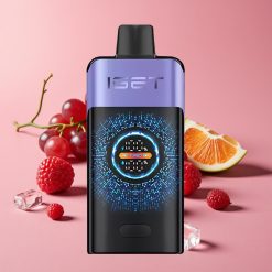 IGET ONE 12000 Puffs Engangs Vape Bringebær Drue Is med 2700 mAh Batteri og Stort Buefarget Skjerm