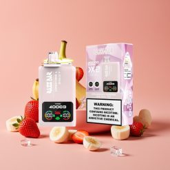 Razz Bar 40000 Puffs Engangs E-cigaret MED SKJERM JORDBÆR BANAN & RED BULL IS 1.0Ω×2 Mesh Coil 650 Mah Type-C