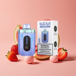 Razz Bar 50K Puffs Engangs Vape Jordbær Vannmelon Tyggegummi Type-C Ladbar 2% Nikotin