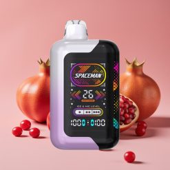 SMOK Spaceman SP40000 Null Nikotin Engangsdamp med Kirsebær Granat og 20ml Væske, 1000mAh Batteri, Skjerm
